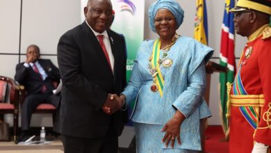 Ramaphosa celebrates Namibia’s first woman president