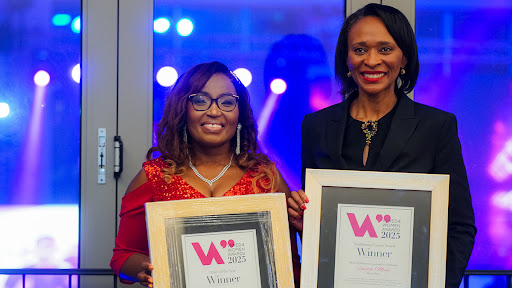 Eskom’s Sithembile Songo and African Bank’s Unathi Mtya.(Photograph by Lesley Moyo)